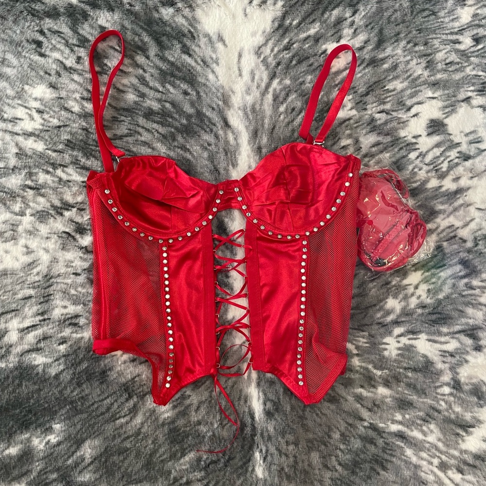 Red rhinestone corset